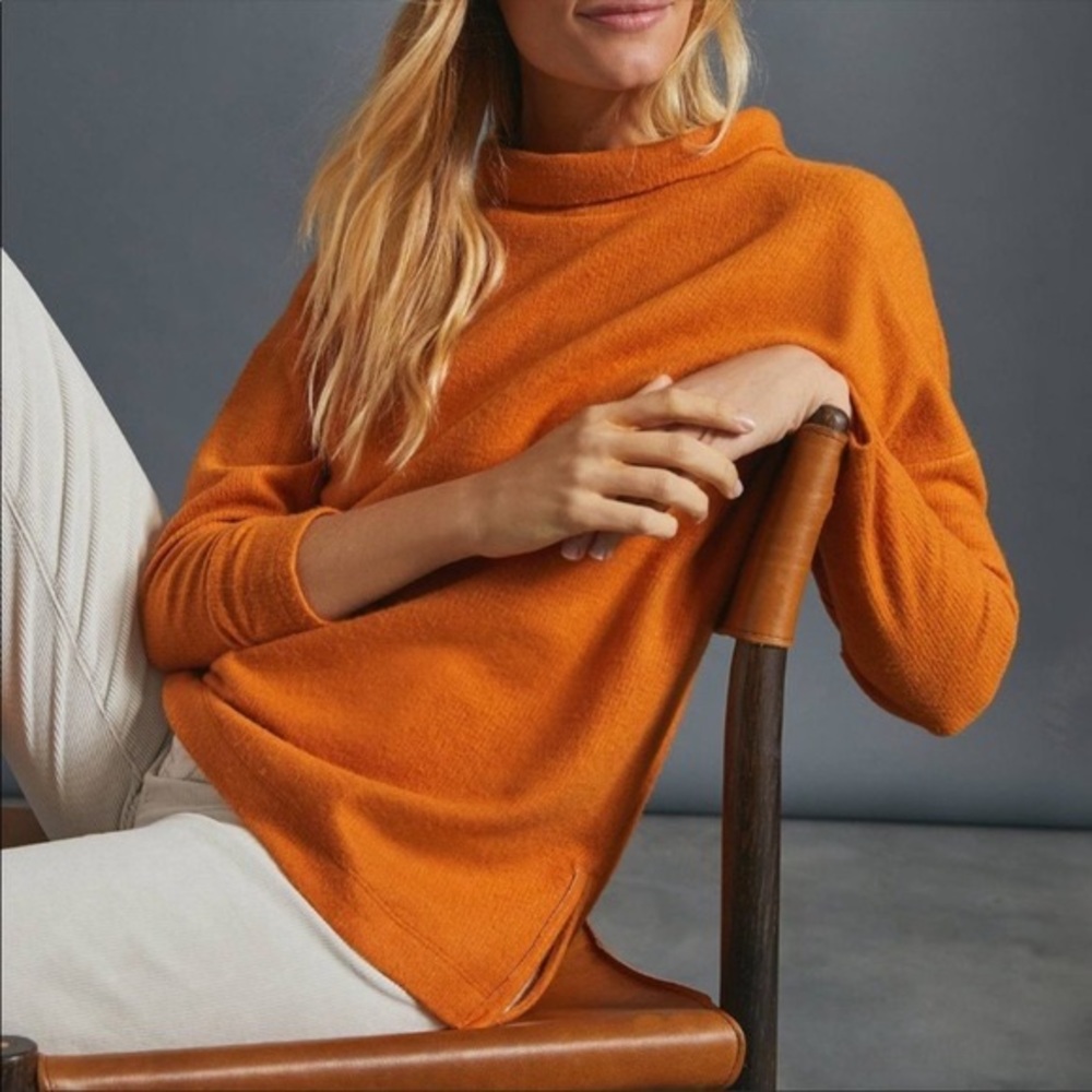 Anthropologie | Theresa Tunic Top in Pumpkin Orange Size‎ XS Oversized